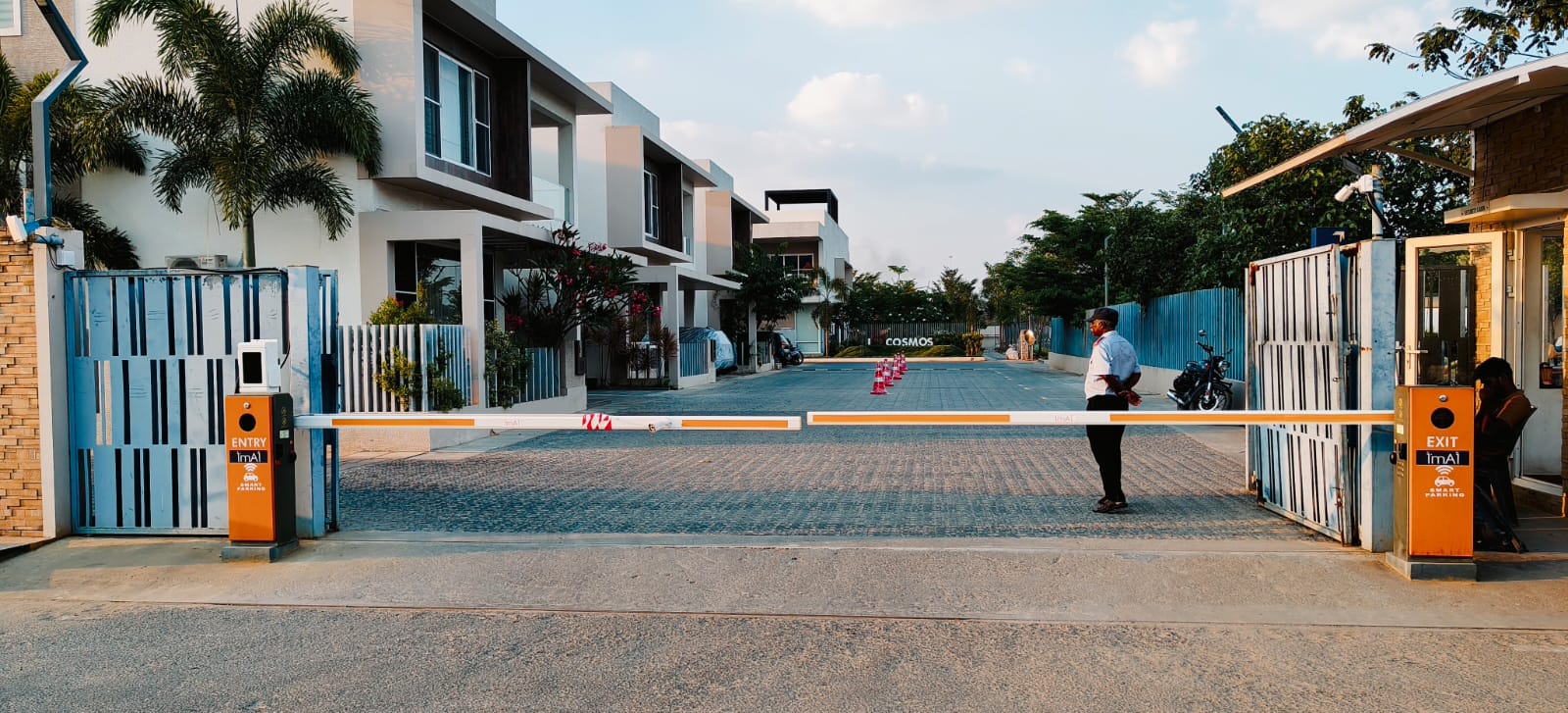 imAI vehicle entry boom barrier gate at Casagrand Cosmos in Coimbatore